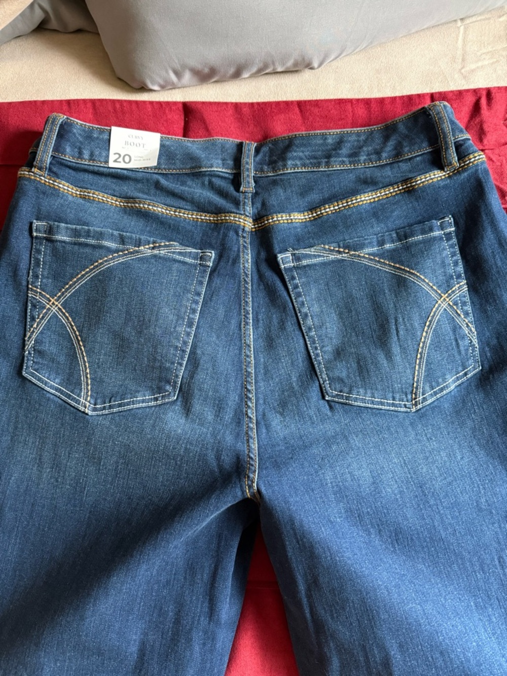 Lane Bryant Dark Blue Wide Leg Jeans with Contrast Stitching